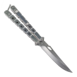 Nóż motylkowy Balisong Silver z klipsem - 2