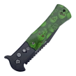 Nóż sprężynowy z blokadą i klipsem Green Skull - 4