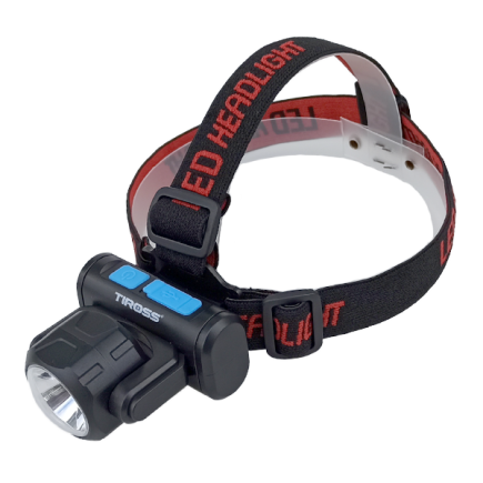 Latarka czołowa TIROSS akumulatorowa 2W LED + 3W COB