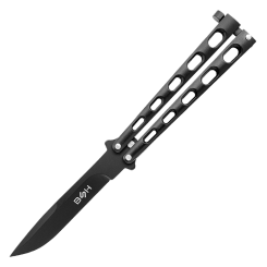 Nóż motylkowy Balisong Black Plain