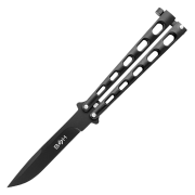 Nóż motylkowy Balisong Black Plain