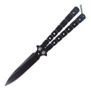 Nóż motylkowy Balisong Black z klipsem