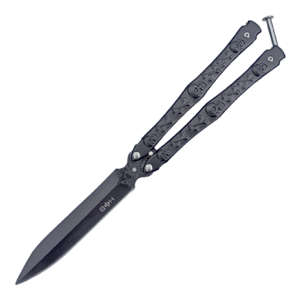 Nóż motylkowy Balisong BSH Skull Black