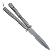 Nóż motylkowy Balisong Silver z klipsem (NM51) - 2