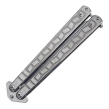Nóż motylkowy Balisong Silver z klipsem (NM51) - 3