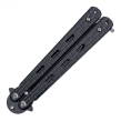 Nóż motylkowy Balisong Black z klipsem (NM48) - 3